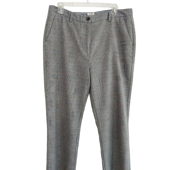 LL Bean Wool Like Pants 14 Short Fully Lined Gray Machine Wash Classic Fit Plaid - Picture 2 of 13